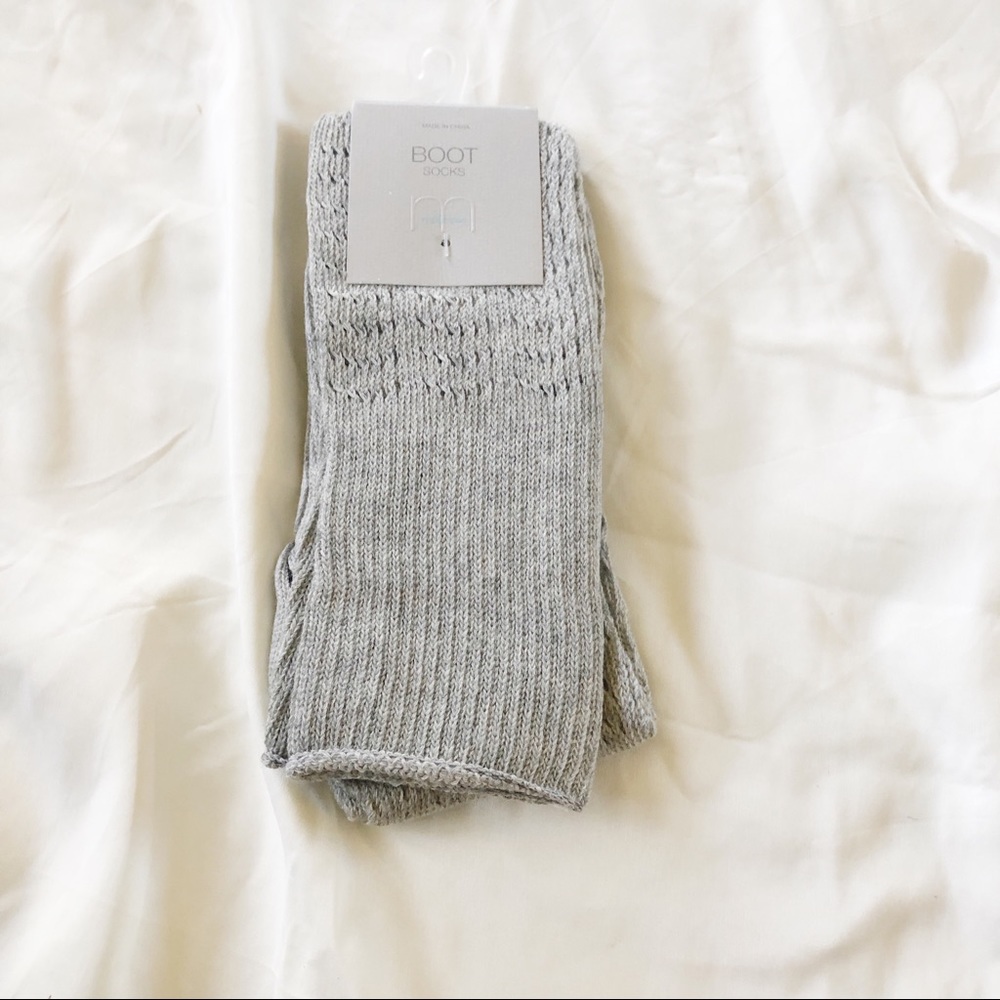 Maurices Gray Knit Boot Socks